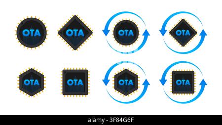 OTA update chips with wireless firmware synchronization Stock Vector
