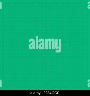 Green mathematical grid background with a central coordinate axis and precise square grid, inspired by geometry, technical drawing, scientific diagram Stock Vector