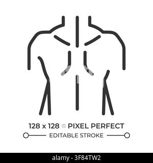 Human upper body pixel perfect line icon Stock Vector