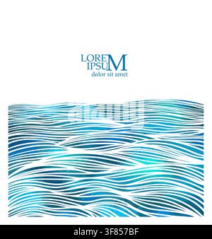 Sea background with waves. Vector illustration Stock Vector