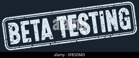 beta testing stamp. beta testing white grunge stamp on dark blue background Stock Vector