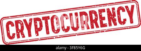 cryptocurrency stamp. cryptocurrency red grunge stamp with no background Stock Vector