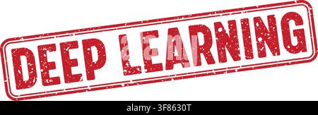 deep learning stamp. deep learning red grunge stamp with no background Stock Vector