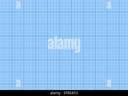 Blue grid paper print. Blueprint background with millimeter pattern for technical drawings and engineering projects Stock Vector