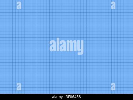Millimeter graph print for blueprint background. Technical grid on blue backdrop for architectural plans, mathematical studies, engineering projects Stock Vector