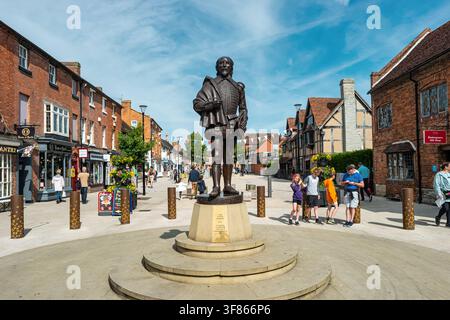 The Statue of Shakespeare in downtown Stratford upon Avon, England, UK. Stock Photo