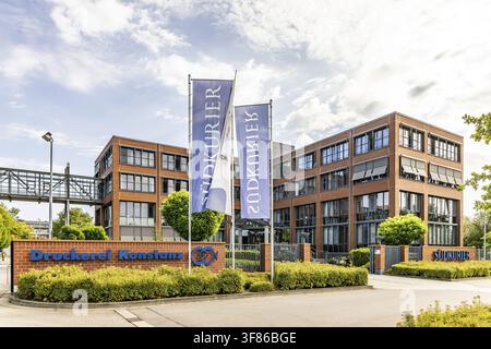 Suedkurier publishing house and printing house in Constance. Exterior view with logo on the facade. Konstanz, Baden-Wuerttemberg, Germany Stock Photo