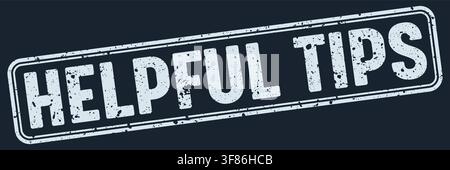 helpful tips stamp. helpful tips white grunge stamp on dark blue background Stock Vector