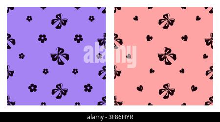 Cute Bow Pattern Collection Stock Vector