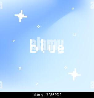 Blue Pixel Typography Gradient Background Stock Vector