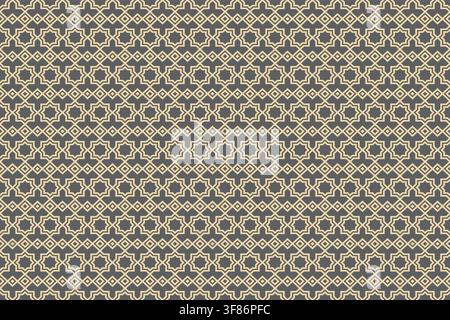 Geometric pattern with intricate Islamic inspired octagonal shapes and diamond motifs for elegant backgrounds Stock Vector