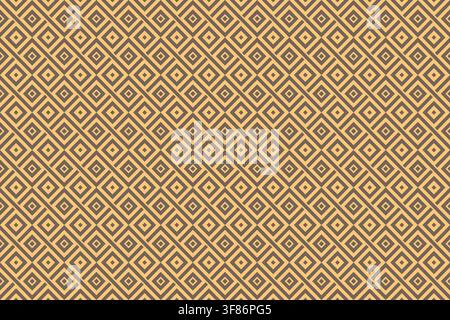 Geometric seamless pattern features interlocking diamond shapes in earthy brown and beige tones ideal for backgrounds or textile designs Stock Vector