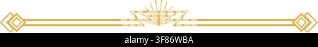 Art deco golden ornamental divider line design Stock Vector