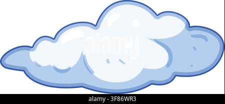 Cartoon cloud floating in a bright sky Stock Vector