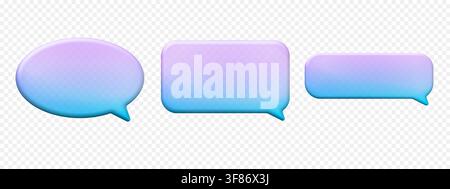 3D glass speech clouds and text boxes. Stock Vector