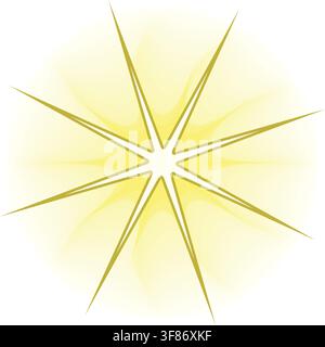 Golden yellow light flare vector element isolated Stock Vector