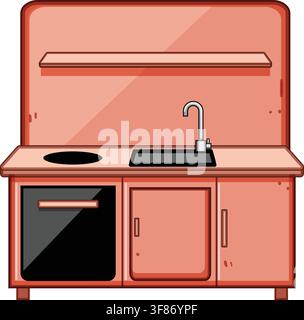 Child play kitchen toy appliance illustration Stock Vector