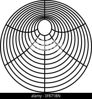 Abstract radial grid pattern creating optical illusion Stock Vector