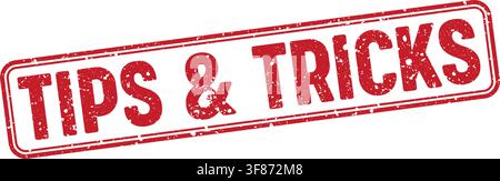 tips & tricks stamp. tips & tricks red grunge stamp with no background Stock Vector