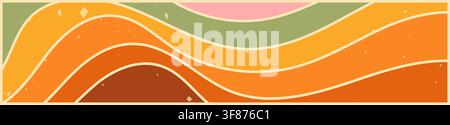 Web banner with yellow, green and pink waves. Stock Vector
