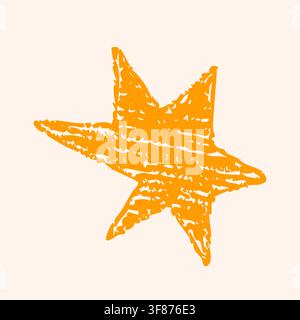 Simple yellow chalk star. Element for clients review. Stock Vector