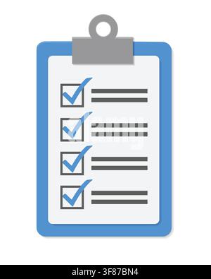 Modern 3d illustration of medical clipboard checklist with check marks Stock Vector