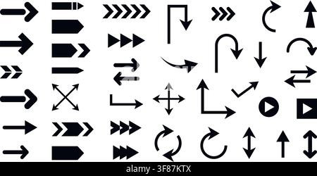 Black arrows vector elements set Stock Vector