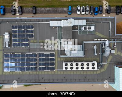 Aerial view of the cooling units and infrastructure at Vantage Data ...