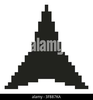 Vector retro pixel art geometric shape. Minimal 8-bit style frame and abstract design element isolated on background. Stock Vector