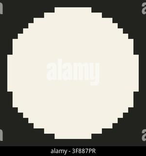Vector retro pixel art geometric shape. Minimal 8-bit style frame and abstract design element isolated on background. Stock Vector