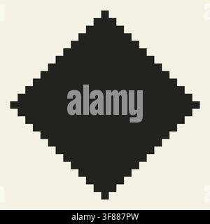 Vector retro pixel art geometric shape. Minimal 8-bit style frame and abstract design element isolated on background. Stock Vector