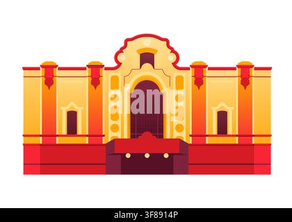 Castro Theater - Colorful Flat Design Illustration Stock Vector