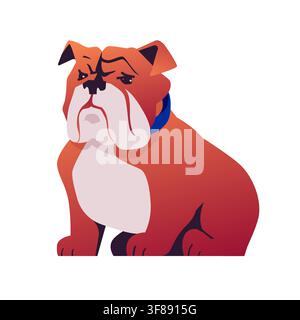 Bulldog Portrait - Flat Design Illustration Stock Vector