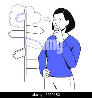 Decision Making - Line Design Illustration Stock Vector