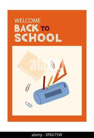Getting ready for school, Welcome back to school design. Flat vector illustration for student lifestyle, back to school promotions Stock Vector