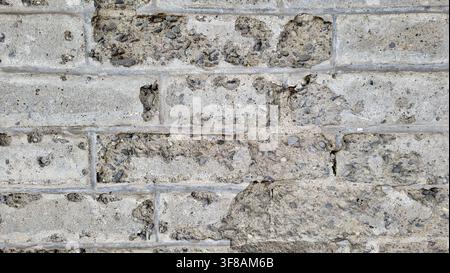 Weathered Old Stone Wall with Brick Structure in Various Shades of Gray, Swiss Architecture, Switzerland Stock Photo