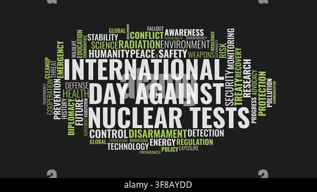 International Day Against Nuclear Tests Word Cloud Typography Graphic Stock Vector