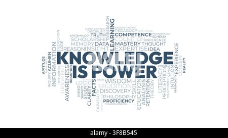Knowledge Is Power Typography Word Cloud Concept Vector Illustration Stock Vector