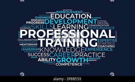Professional Training and Development Word Cloud Concept Illustration Stock Vector