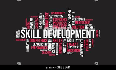 Skill Development Word Cloud Typography Concept Graphic Stock Vector