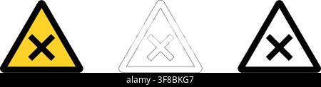 Crossroad Ahead or Intersection Warning Sign in Vector Format Stock Vector