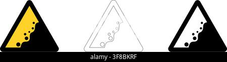 Landslide Hazard Warning Sign in Vector Format Stock Vector