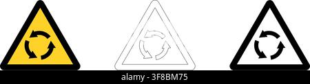 Roundabout Warning Sign in Vector Format Stock Vector