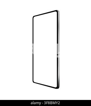 Modern generic tablet mockup in portrait orientation with empty white screen isolated on white background Stock Photo