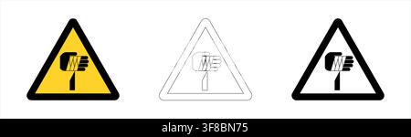 Warning hand entanglement hazard in vector format Stock Vector