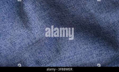 Blue Fabric Fold Texture Background Close Up, suitable for textile background, fashion material, clothing design, sewing, and minimal texture use. Stock Photo