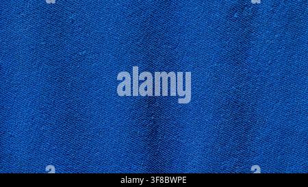 Blue Woven Fabric Texture Background Close Up Stock Photo