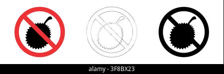 No durian fruit allowed prohibition sign in vector format Stock Vector
