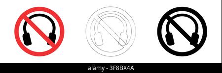 No headphones allowed sign in vector format Stock Vector