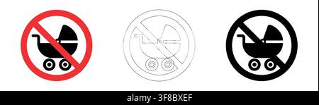 No strollers allowed sign in vector format Stock Vector